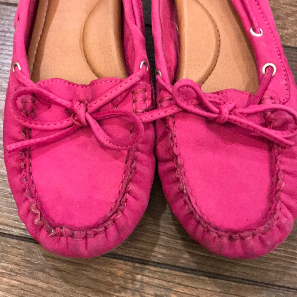 Lucky Brand Darcie Pink Berry Moccasin Flats - Picture 2 of 5